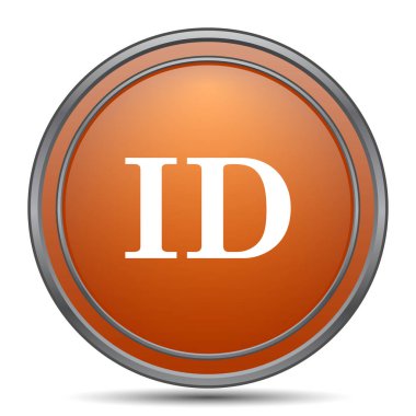 ID simgesi. Beyaz arka plan turuncu internet düğme