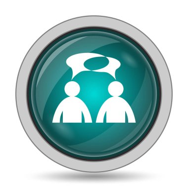 Yorumlar simgesine, beyaz arka plan üzerinde Web sitesi düğmesini. -Erkekler balon