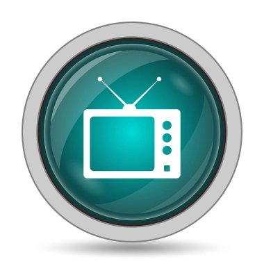 Retro tv simgesi, beyaz arka plan üzerinde Web sitesi düğmesini