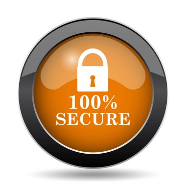 100 percent secure icon. 100 percent secure website button on white background clipart