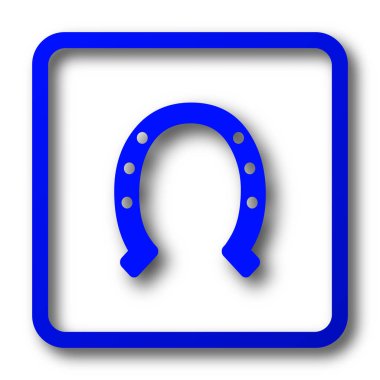 At nalı simgesi. At nalı Web sitesi düğmesini beyaz arka plan üzerinde.