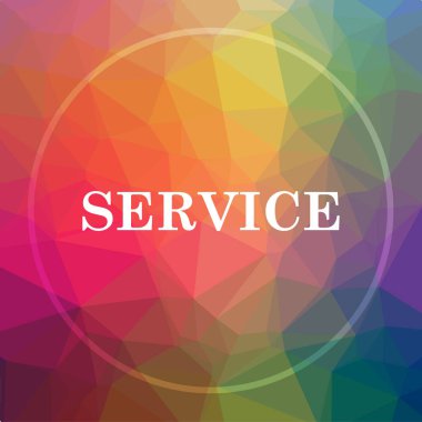 Service simgesini. Düşük poli arka plan hizmeti Web sitesi düğmesini