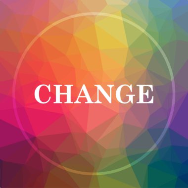 Simge değiştir. Düşük poli arka plan üzerinde Web sitesi düğmesini değiştirin