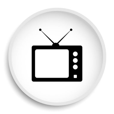 Retro tv kutsal kişilerin resmi web sitesi düğme beyaz arka plan üzerinde.