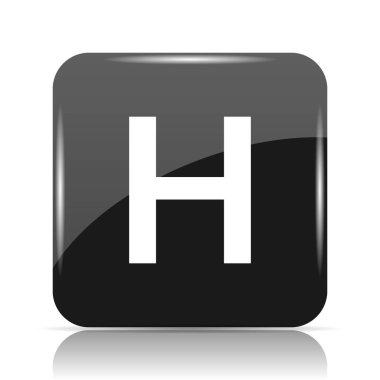 Hastane simgesi. Beyaz arka plan üzerinde Internet düğmesi
