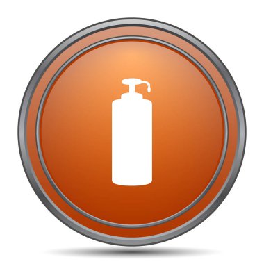 Sabun simgesi. Beyaz arka plan turuncu internet düğme