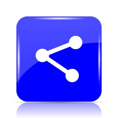 Sosyal Medya - bağlantı simgesi, beyaz zemin üzerine mavi Web sitesi düğmesini