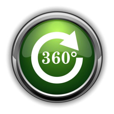 Yeniden yükle 360 simgesi. Beyaz arka plan üzerinde 360 Web sitesi düğmesini yeniden
