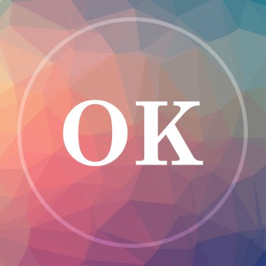 Simge tamam. Web sitesi düğmesini düşük poli arka plan üzerinde ok