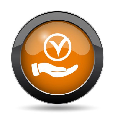 El simgesi ile kene. Beyaz arka plan üzerine el Web sitesi tuşu ile kene