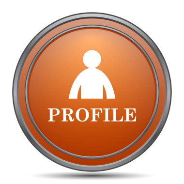 Profil simgesi. Beyaz arka plan turuncu internet düğme