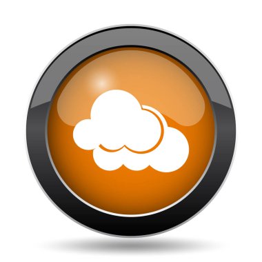 Bulutlar simgesi. Beyaz arka planda bulutlar Web sitesi düğmesini