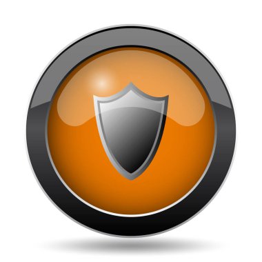 Kalkan kutsal kişilerin resmi. Beyaz arka plan üzerinde kalkan web sitesi düğmesini