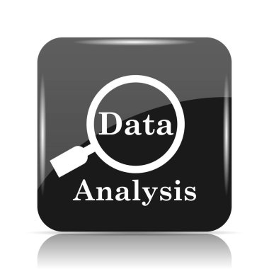 Veri Analizi simgesi. Beyaz arka plan üzerinde Internet düğmesi