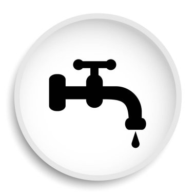 Su dokunun simgesi. Su beyaz arka plan üzerinde Web sitesi düğmesine dokunun.