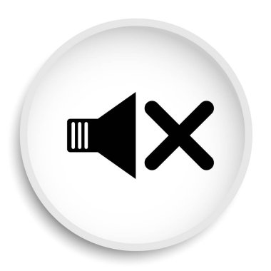 Ses simge yok. Beyaz arka plan üzerinde hiçbir ses Web sitesi düğmesini. 