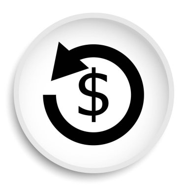 Para iadesi. simge. Para iadesi. Beyaz arka plan üzerinde Web sitesi düğmesini.