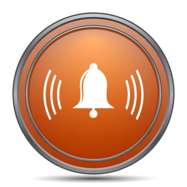 Zil simgesini. Beyaz arka plan turuncu internet düğme