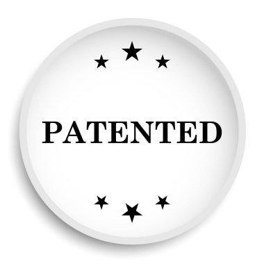 Patentli simgesi. Beyaz arka plan üzerinde patentli Web sitesi düğmesini. 