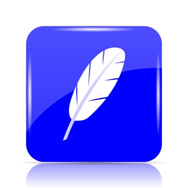 Tüy mavi kutsal kişilerin resmi web sitesi düğme beyaz arka plan üzerinde