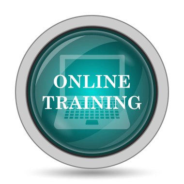 Çevrimiçi eğitim kutsal kişilerin resmi, beyaz arka plan üzerinde Web sitesi düğmesini