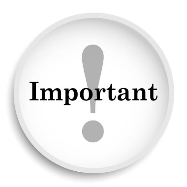 Önemli simgesi. Beyaz arka plan üzerinde önemli web sitesi düğmesini.