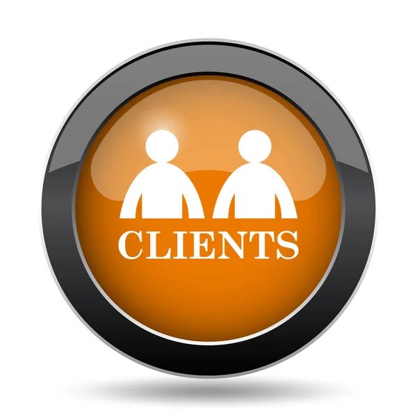 Klienten Symbol Kunden Website Taste Auf Weißem Hintergrund — Stockfoto