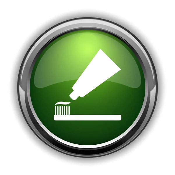 Yapıştır Fırça Simgesini Diş Beyaz Arka Plan Web Sitesi Düğme — Stok fotoğraf