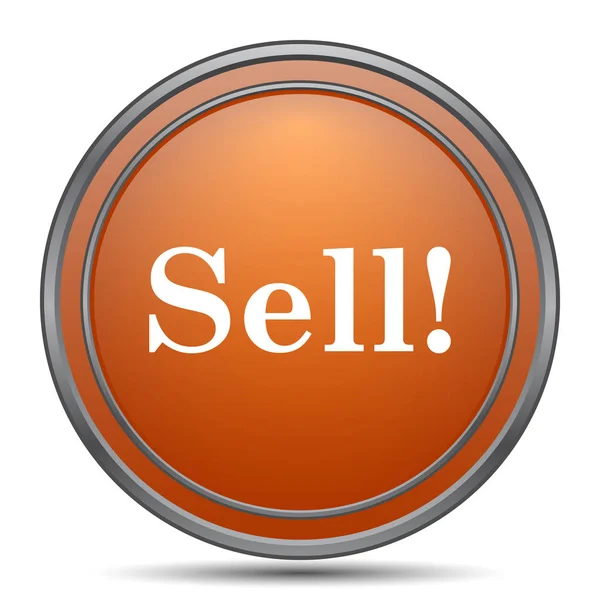 Sell icon. Orange internet button on white background