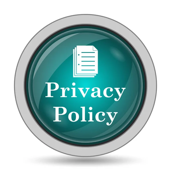 Ícone Política Privacidade Botão Site Fundo Branco — Fotografia de Stock