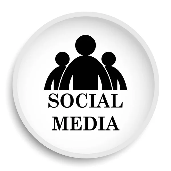 Ícone Mídia Social Botão Site Mídia Social Fundo Branco — Fotografia de Stock