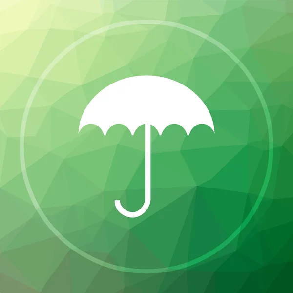 Ícone Guarda Chuva Umbrella Botão Site Fundo Poli Baixo Verde — Fotografia de Stock