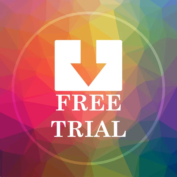 Gratis Trial Icon Gratis Trial Website Knop Lage Poly Achtergrond — Stockfoto