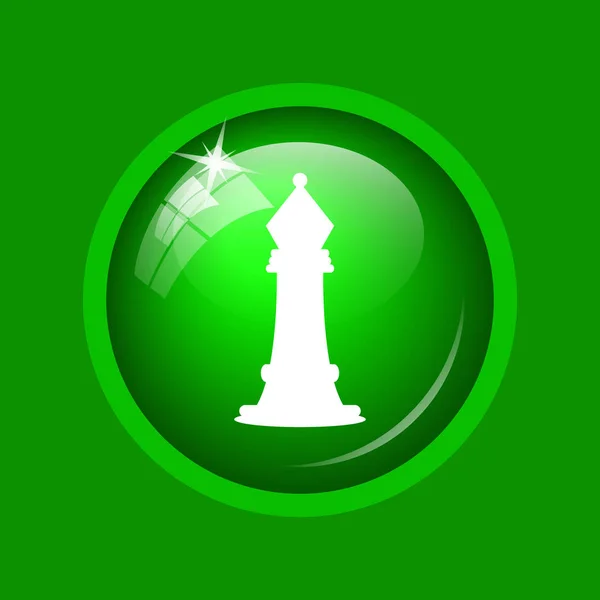 Ikona Šachy Internet Tlačítko Zeleném Pozadí — Stock fotografie