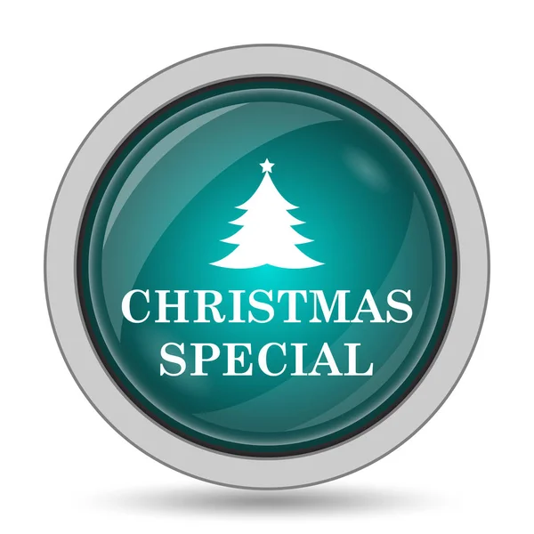 Рождественская Икона Кнопка Веб Сайта Белом Фоне — стоковое фото