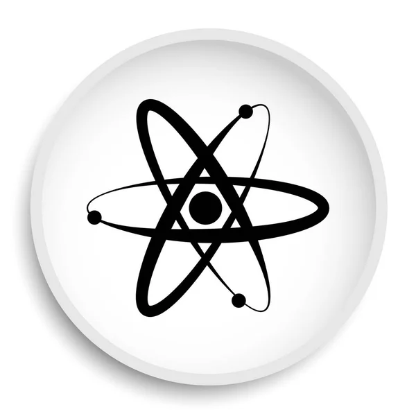 原子图标 原子网站按钮白色背景 — 图库照片