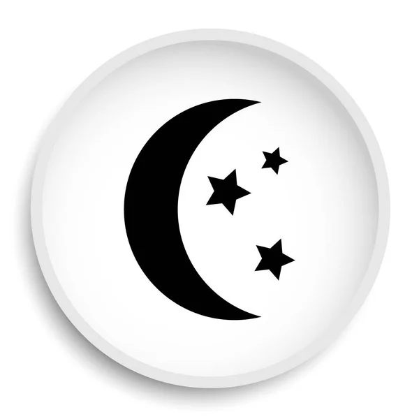 月のアイコン 白い背景のウェブサイトのボタンを月 — ストック写真