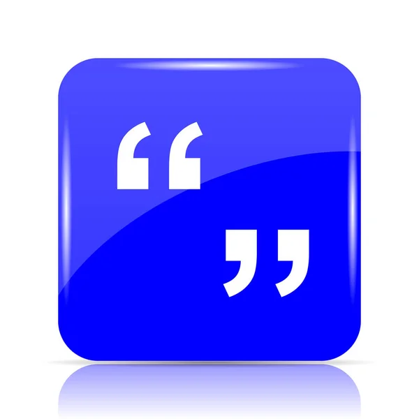 Anführungszeichen Symbol Blauer Website Knopf Auf Weißem Hintergrund — Stockfoto