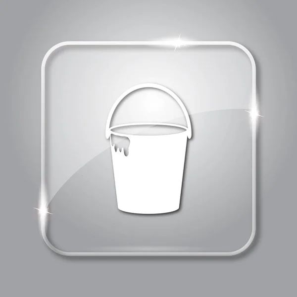 水桶图标 灰色背景上的透明互联网按钮 — 图库照片
