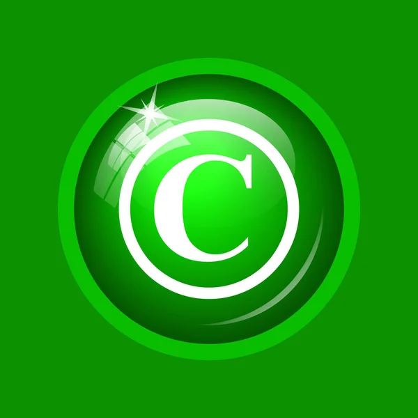 Icône Copyright Bouton Internet Sur Fond Vert — Photo