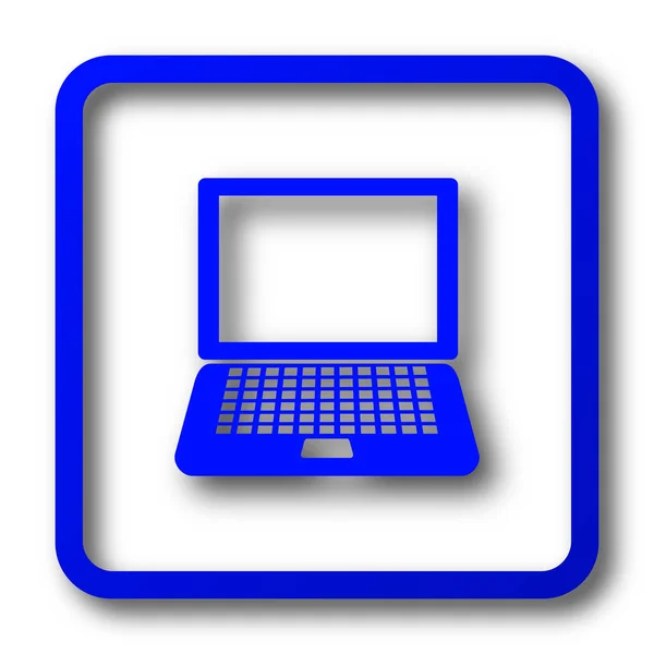 Het Pictogram Van Laptop Laptop Website Knop Witte Achtergrond — Stockfoto