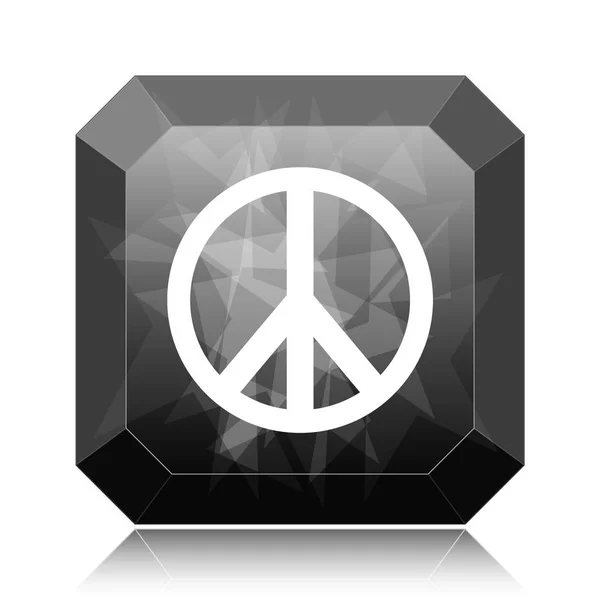 白い背景のアイコン 黒いウェブサイトのボタンを平和 — ストック写真