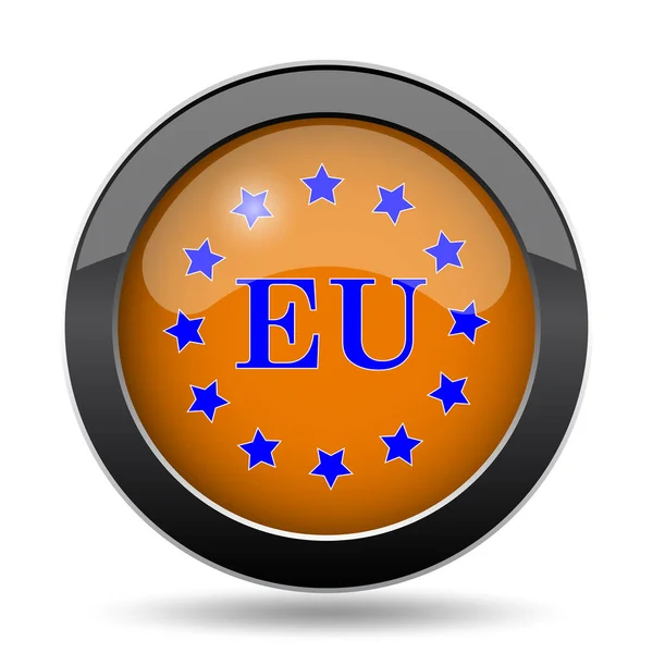 Європейський Союз Значок Європейський Союз Кнопку Веб Сайту Білому Тлі — стокове фото