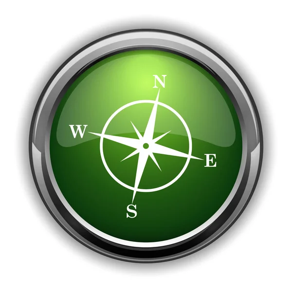 Kompass Symbol Kompass Website Taste Auf Weißem Hintergrund — Stockfoto