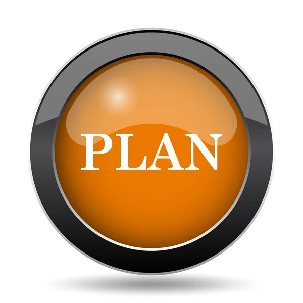 Plan Pictogram Plan Website Knop Witte Achtergrond — Stockfoto