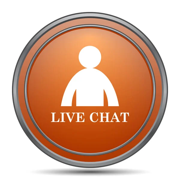 Live Chattikonen Orange Internet Knappen Vit Bakgrund — Stockfoto