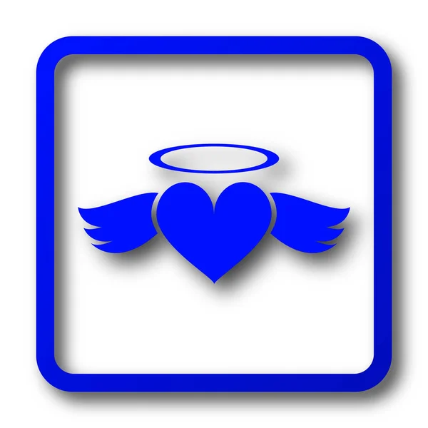 Значок Ангела Серця Кнопка Серця Ангела Білому Тлі — стокове фото