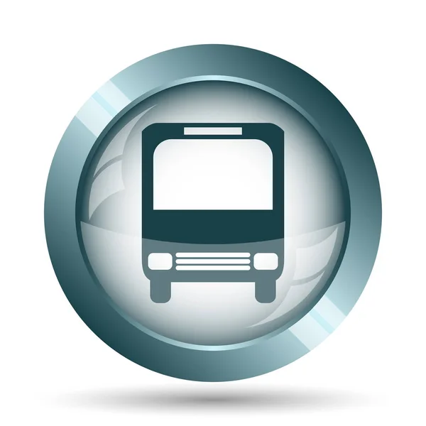 バスのアイコン 白い背景の上のインター ネット ボタン — ストック写真
