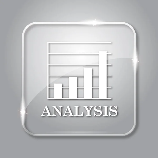 Analysis Icon Transparent Internet Button Grey Background — Stock Photo, Image