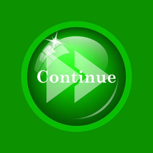 Continue Icon Internet Button Green Background — Stock Photo, Image